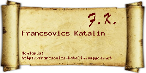 Francsovics Katalin névjegykártya
