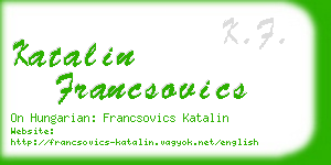 katalin francsovics business card